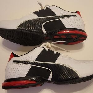Mens Size 9 Puma SoftFoam Cell Surin 2 Training Running Shoes Black White Red LN